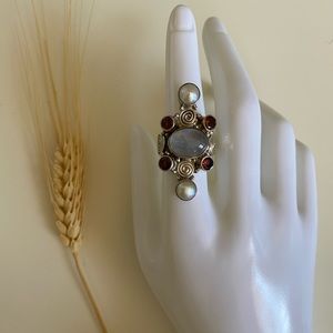 Genuine silver statement ring